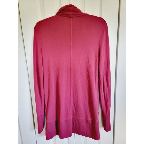 Athleta SP Open Slub Cardigan Women's Maroon Long Sleeve Oversize Soft - Picture 3 of 8